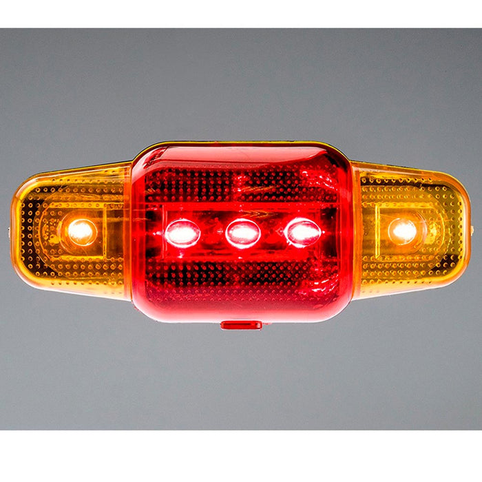 Bike Light 5 Led Yellow Red Blinker Flasher Bicycle Safety Night Road Reflector