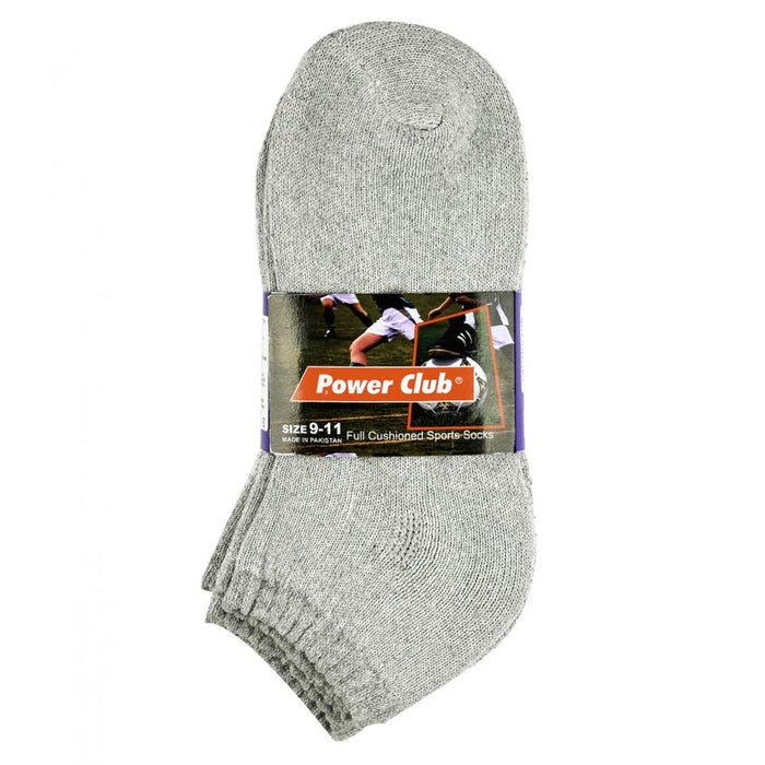4 Pair No Show Sport Socks Men Cushioned Crew Athletic Basketball Size 9-11 Grey