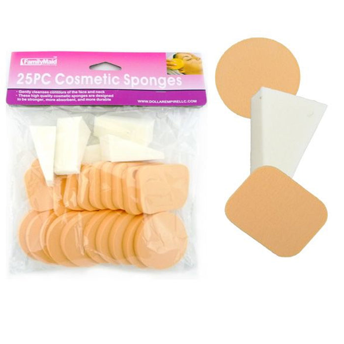 25 Round Soft Makeup Sponge Assorted Face Pads Cosmetic Foam Make Up Foundation