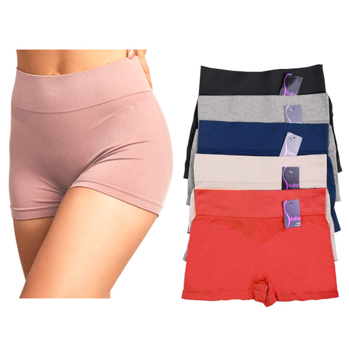 3 High Waist Seamless Boyshorts Panties Womens Underwear Boxer Briefs One Size