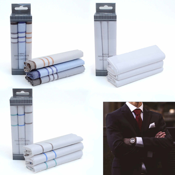 3 Pc Pocket Square Mens Handkerchief Cloth Hanky Wedding Party Suit 15" Plaid