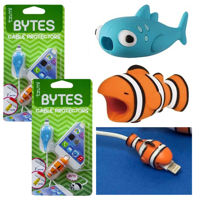 4 Pc Clownfish Fish Cord Bytes Cable Protector Protective Charging Charger Saver