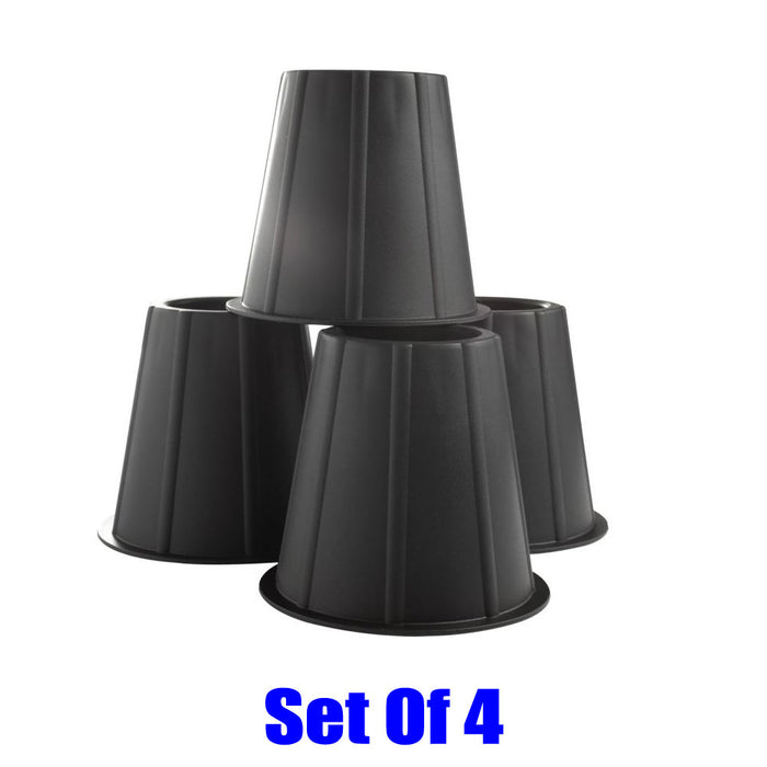 4 Pc Bedding Furniture Risers Set Adjustable Bed Sofa Chair Riser Dorm Black 3"