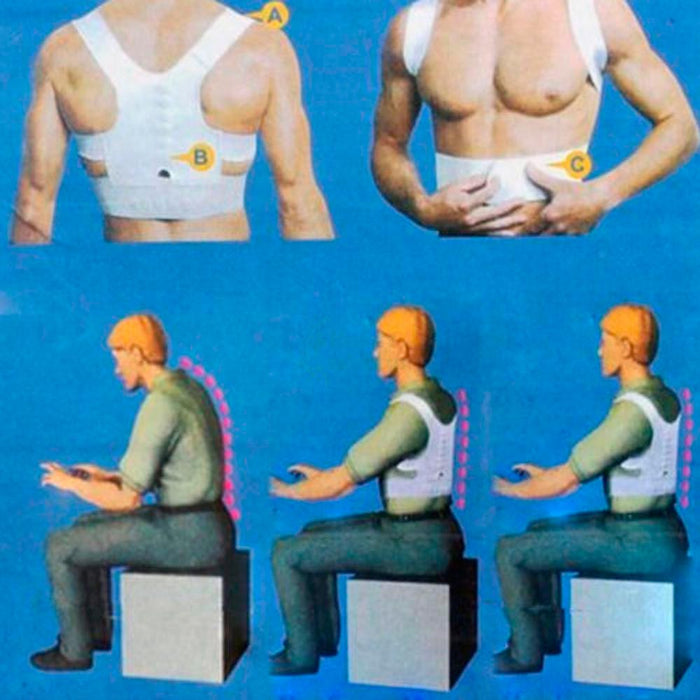 Magnetic Posture Support Corrector Brace Therapy Comfort Shoulder Back Relief M