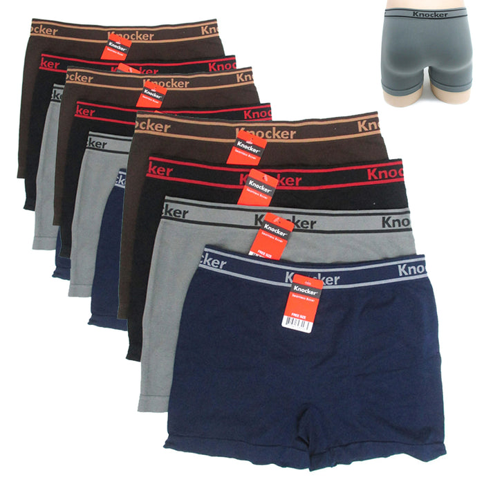 12PC Knockers Mens Seamless Boxers Briefs Underwear Athletic One Size Underpants