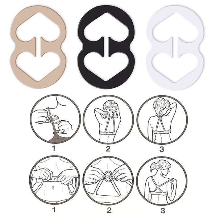 6 Bra Strap Concealer Clips Solution Perfect Lift Max Cleavage Control Racerback