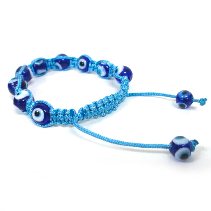 Evil Eye Lucky Bracelet Glass Blue Bead Adjustable Rope String Hamsa Charm Gift