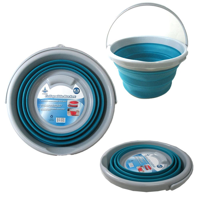 New 2.5 Gallon Collapsible Bucket Foldable Silicone Clean Camp Washing Car Water