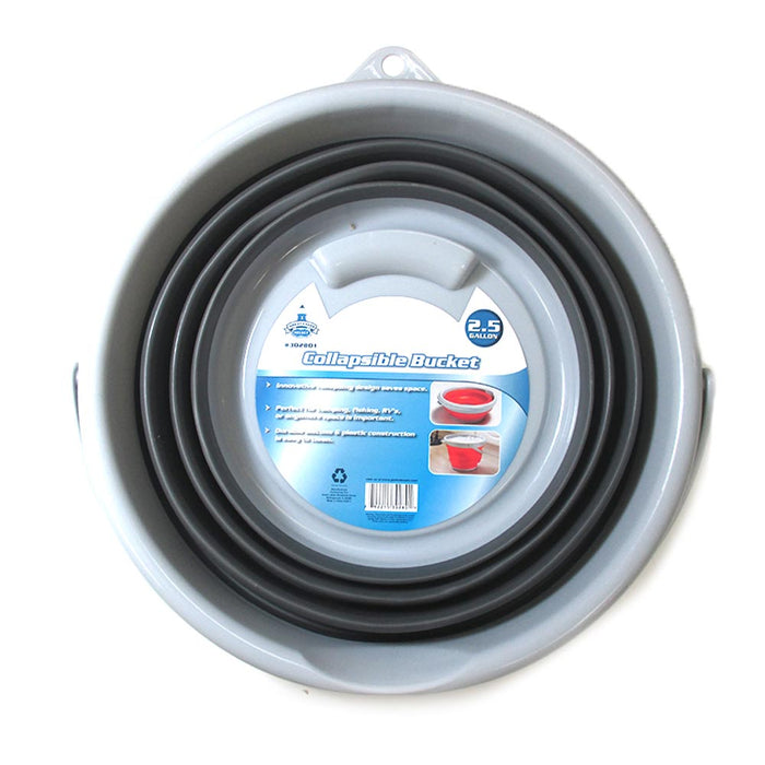 New 2.5 Gallon Collapsible Bucket Foldable Silicone Clean Camp Washing Car Water