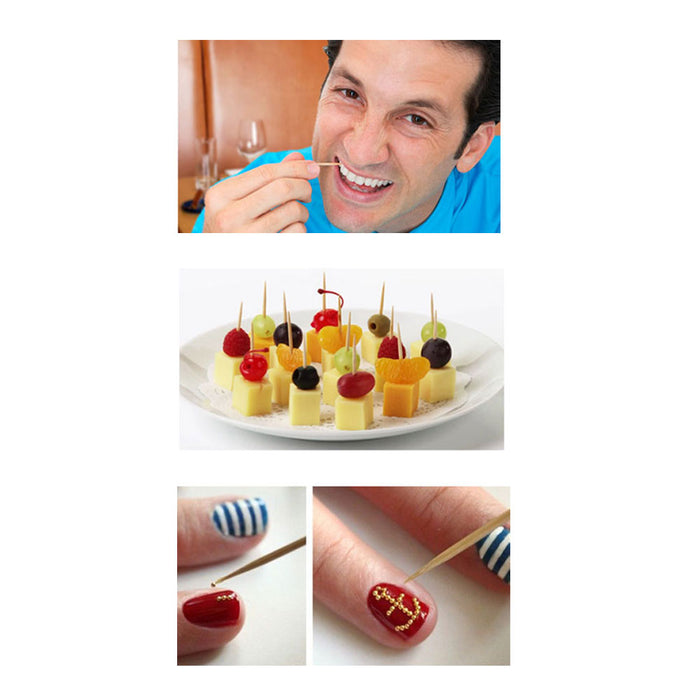10 Pack Wooden Toothpicks Dispensers 150ct Oral Care Catering Party Bamboo Picks