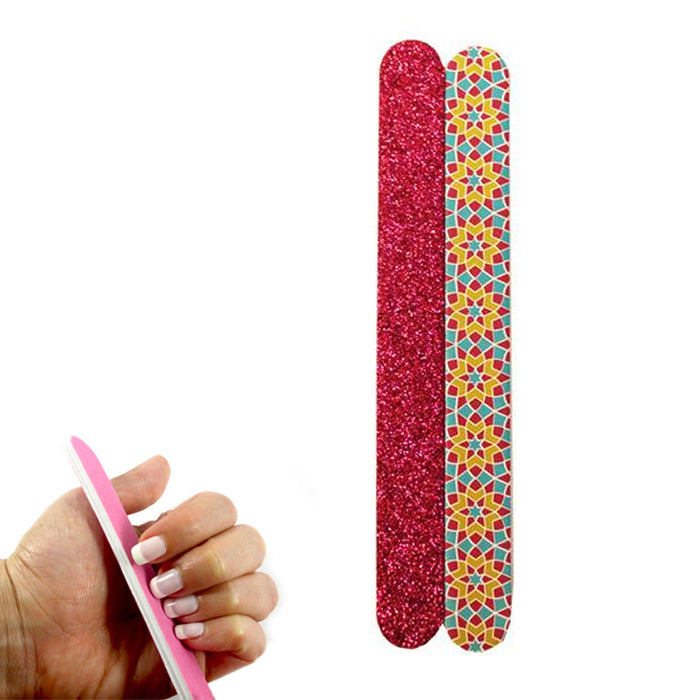 12 Pc Nail Files Double Sided Emery Board Gel Manicure Pedicure Beauty Spa Files