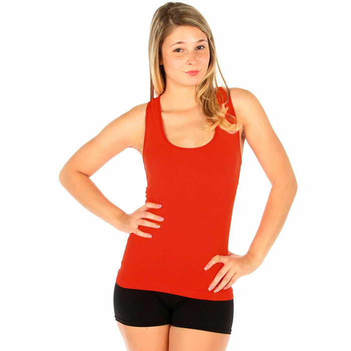 Women Racerback Workout Tank Top Athletic Undershirt Sleeveless Exercise Red