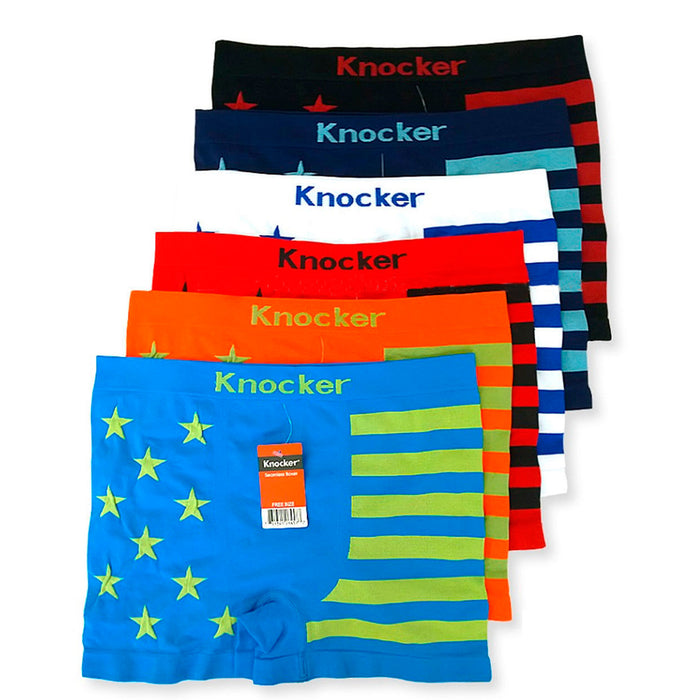 6 Men Seamless Boxer Briefs Knocker Microfiber Underwear Wholesale Onesize MS036