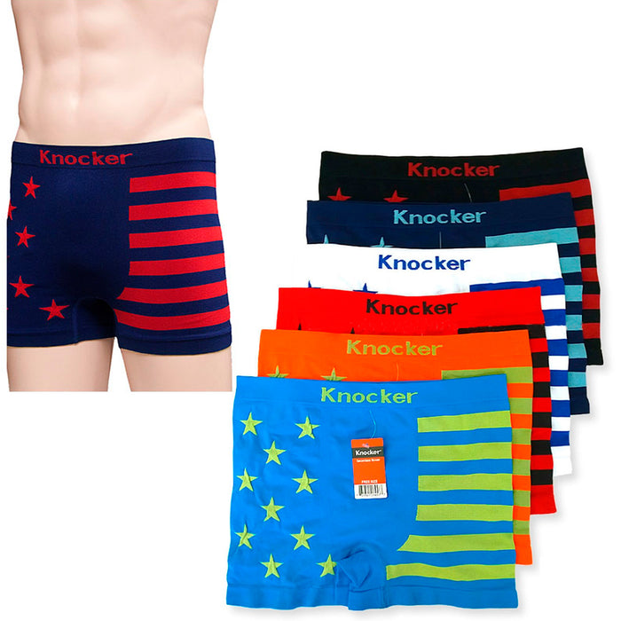 12 Men Seamless Boxer Briefs Knocker Microfiber Underwear Wholesale New MS036