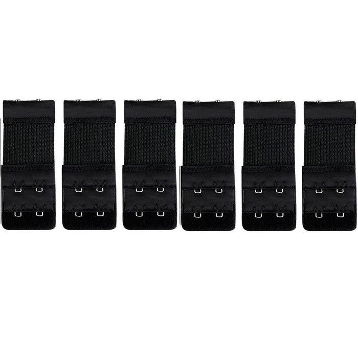 6pcs Black Bra Strap Extender Clasp Hook Low Back Backless Converter Adjustable