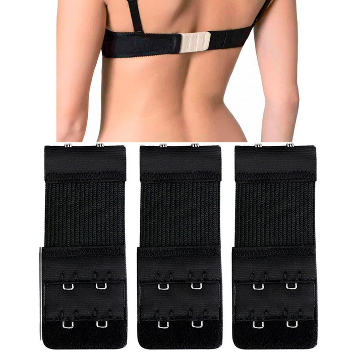 6pcs Black Bra Strap Extender Clasp Hook Low Back Backless Converter Adjustable