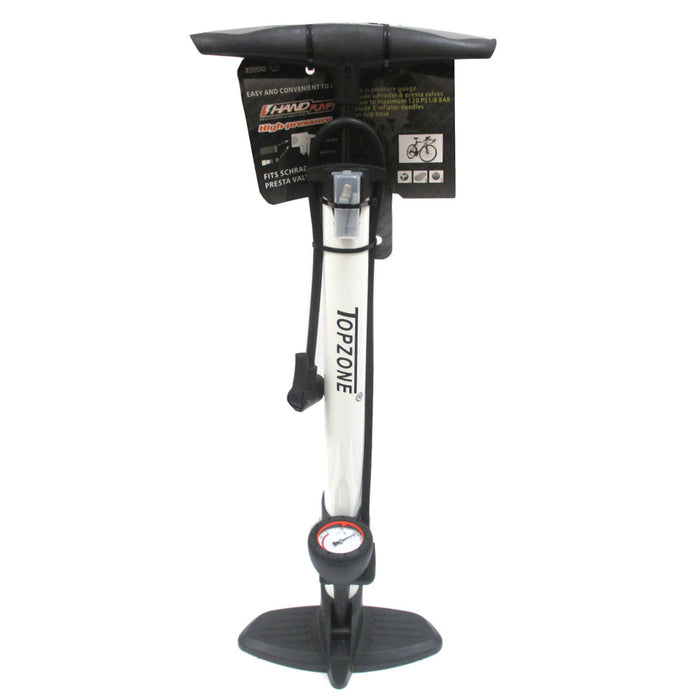1 High Pressure Bicycle Hand Pump Floor Portable Ball Pump Air Max 120 PSI Gauge