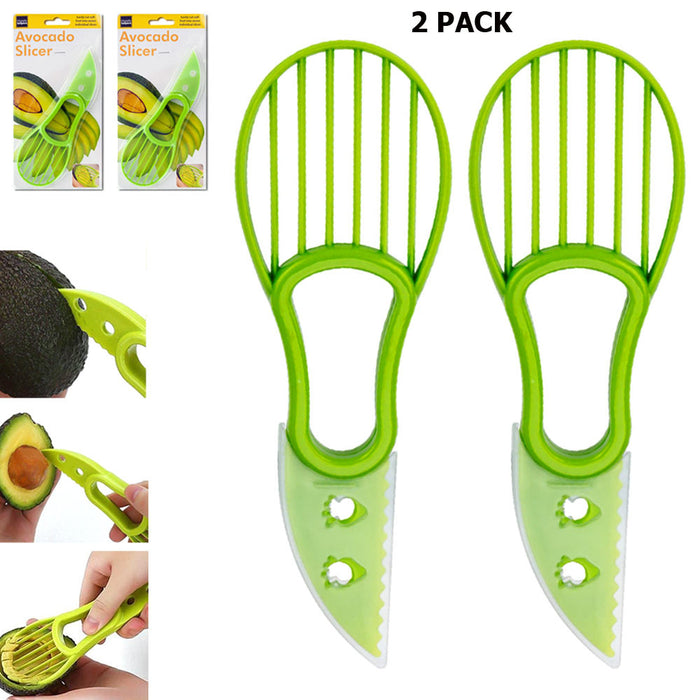 2 Pack Avocado Slicer Knife Kitchen Gadget Cutter Tool Peeler Seed Scoop Slices