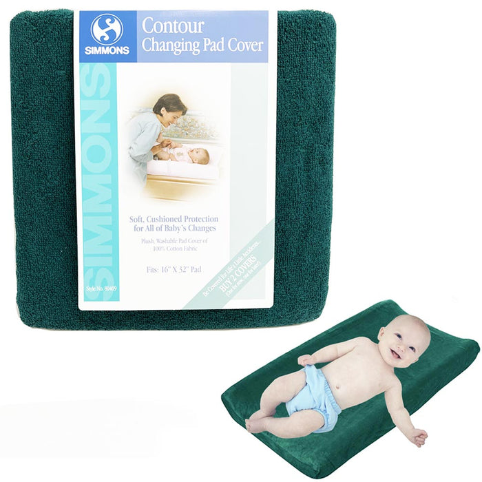 Baby Changing Pad Cover Soft Plush Cotton Contoured Diaper Change Mat 16" X 32"
