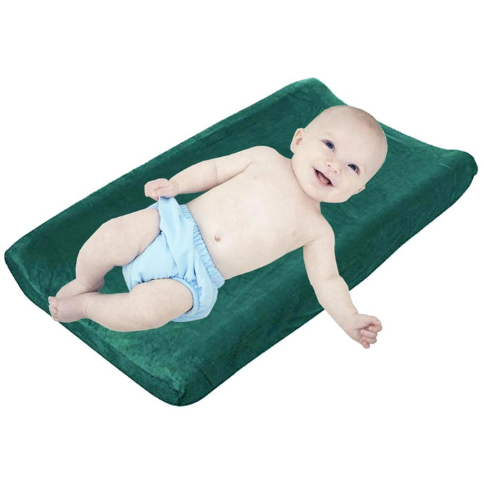 Baby Changing Pad Cover Soft Plush Cotton Contoured Diaper Change Mat 16" X 32"