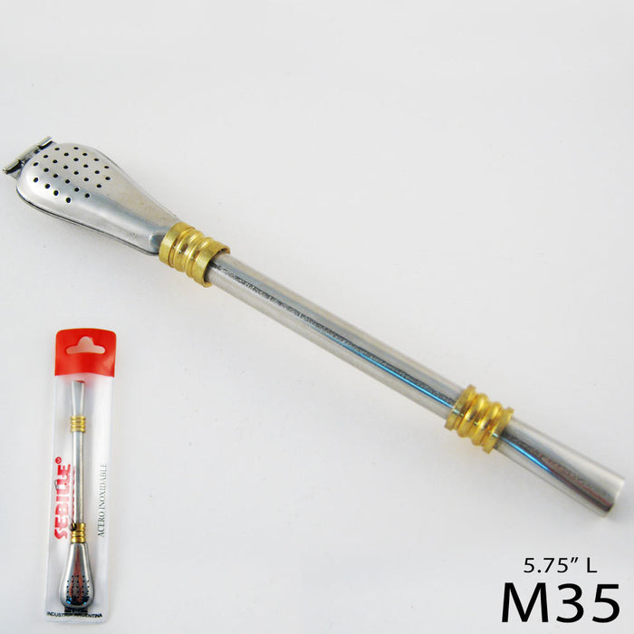 Stainless Steel Filtered Straw Bombilla Yerba Mate Tea Gourd Drinking Argentina
