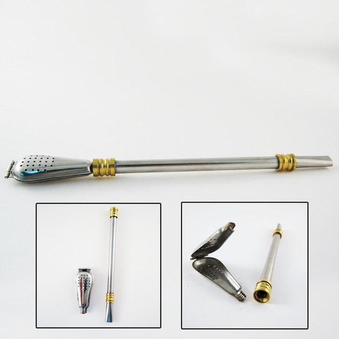 Stainless Steel Yerba Mate Tea Bombilla Straw Drinking Gourd Lasts Lifetime M36