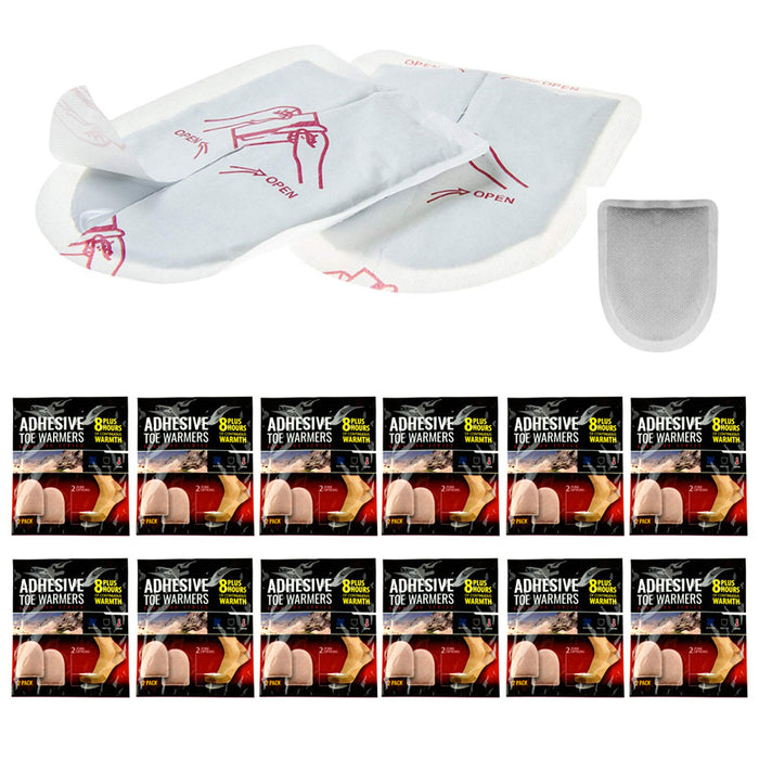 12 Pairs Adhesive Toe Warmers Feet Pads Air Activated Heat up to 8 Hours EXPIRED