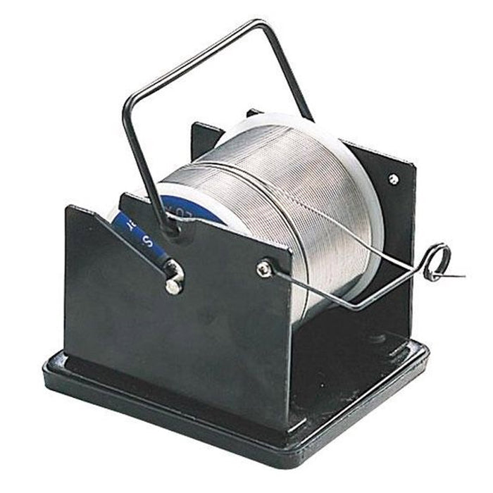 SOLDERING STAND SOLDER WIRE REEL SPOOL HOLDER BASE FEEDER SPINDLE BLACK METAL!