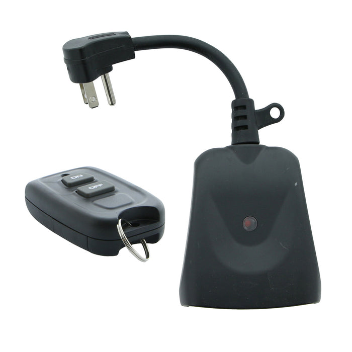 Remote Control 2 Outlet Receiver Power On Off Switch Indoor Outdoor Home 80 Ft