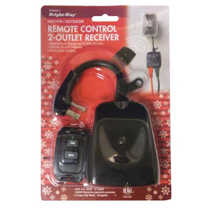 Remote Control 2 Outlet Receiver Power On Off Switch Indoor Outdoor Home 80 Ft
