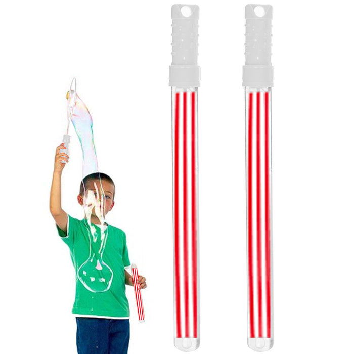2 Large Bubble Maker Wand Stick Blow Giant Soap Bubbles Solution Non Toxic 4.5oz
