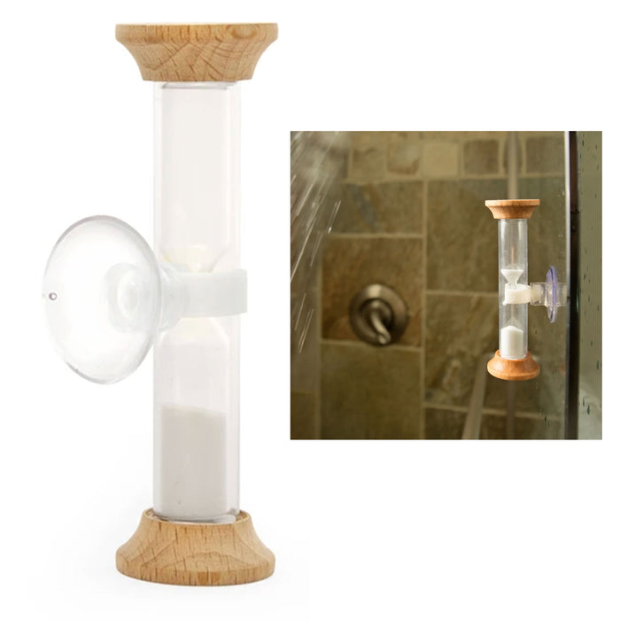 1 Kikkerland 5 Minute Shower Timer Suction Sand Hour Glass Shape Bathroom Gift