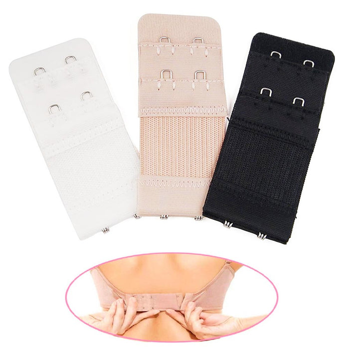 6 Women Bra Extender Set 2 Hooks 2 Rows Comfortable Elastic Extension Strap Band
