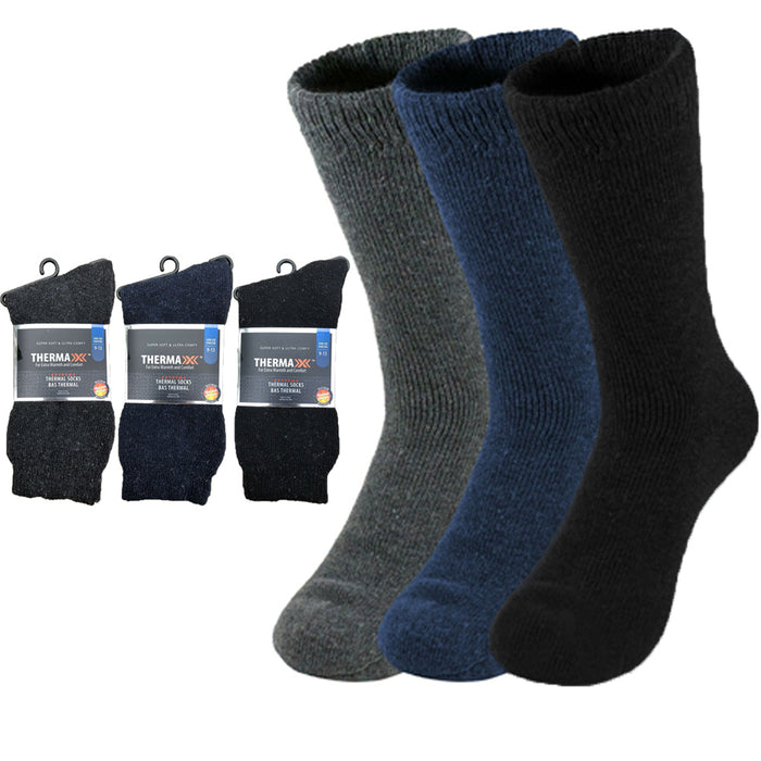 3 Pairs Winter Men Heavy Duty Thermal Heated Warm Work Socks Boots Size 9-13