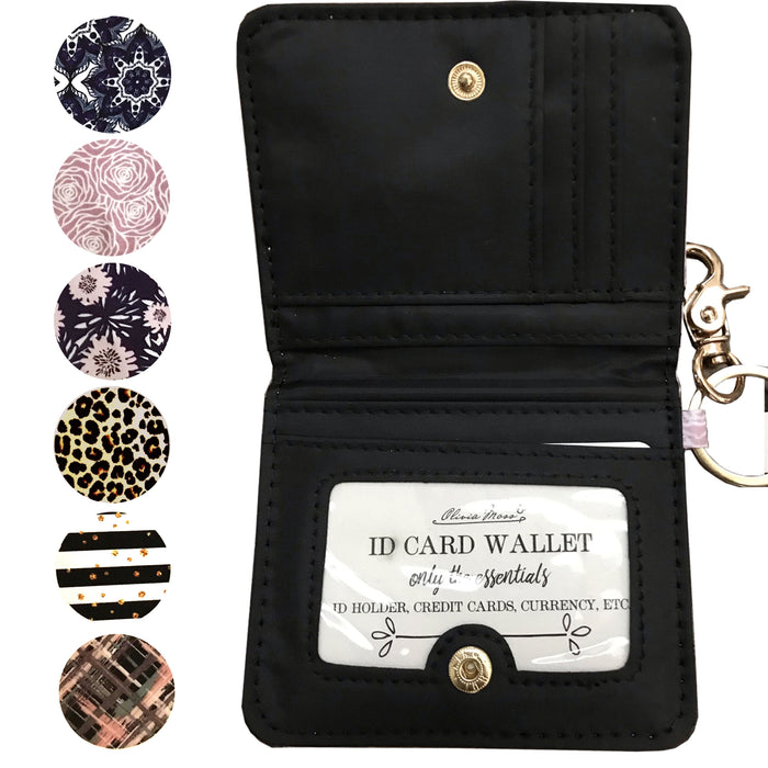 1 Slim Mini ID Holder Credit Card Case Pocket Wallet Keychain Clip Clutch Women