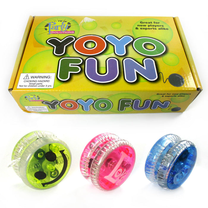3 Light Up YoYo Balls Juggling Magic Toy Glow Moves Flashing LED Kids Fun Color
