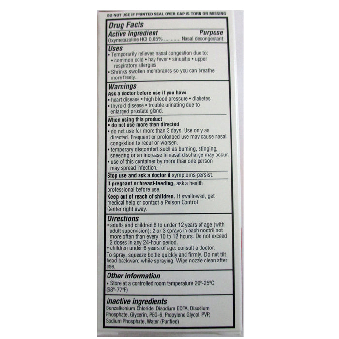 6 Pc Original Nasal Spray 12 Hour Relief Allergy Sinus Max Strength Decongestant