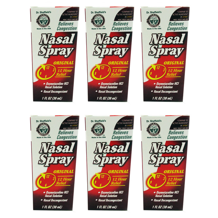 6 Pc Original Nasal Spray 12 Hour Relief Allergy Sinus Max Strength Decongestant