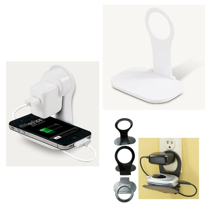 2 PC Wall Mount Cell Phone Holder Charging Stand Station Free Universal Tablet