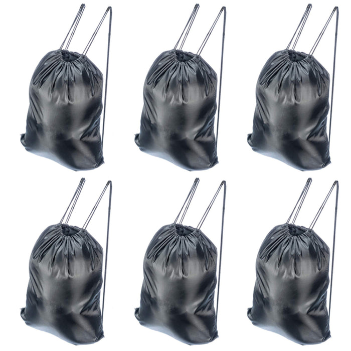 6 Pack New Drawstring Bag Cinch Sack Gym Tote School Sport All Purpose Back Pack