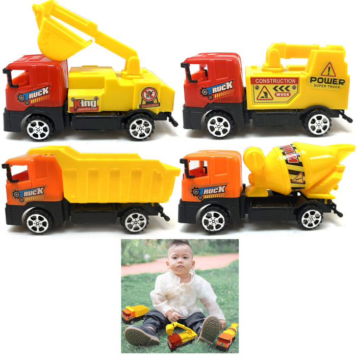 8 Pc Construction Truck Toys Pull Back Tractor Dump Play Car Model Vehicle Kids