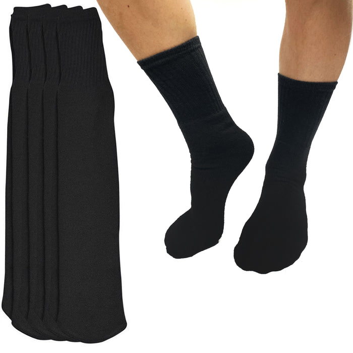 8 Pairs Tube Socks New Men's Cotton Athletic Sports Sports Crew Calf Black 10-13