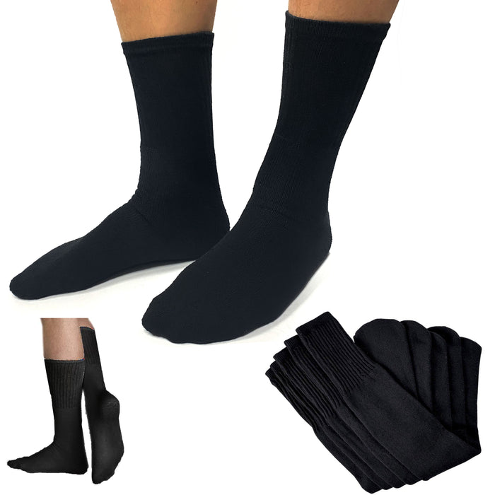 8 Pairs Tube Socks New Men's Cotton Athletic Sports Sports Crew Calf Black 10-13