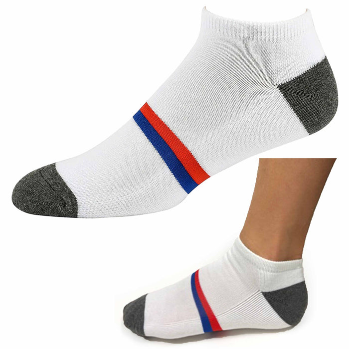 4 Pairs Men's Ankle Socks No Show Low Cut Sports Cushioned Athletic White 10-13