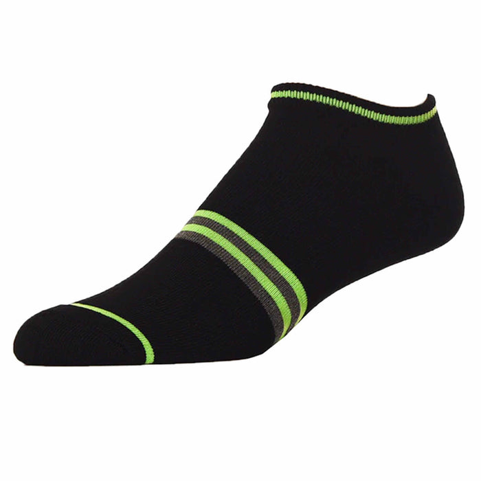 4 Pairs Mens Ankle Sports Socks No Show Neon Stripe Solid Black Low Cut US 10-13