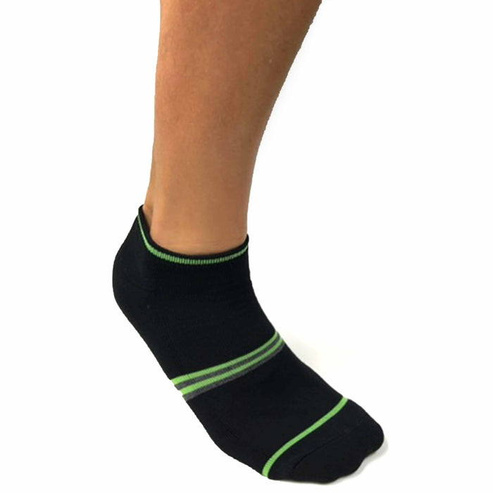 4 Pairs Mens Ankle Sports Socks No Show Neon Stripe Solid Black Low Cut US 10-13