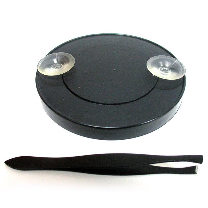 Make Up Mirror Cosmetic 5x Magnifying Compact With Suction Cups and Tweezers Set