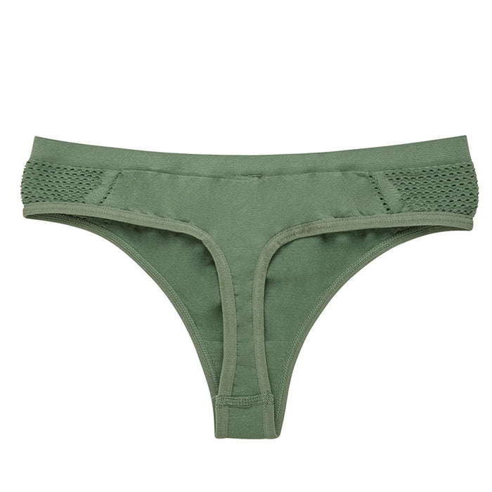 6 Pack Lingerie Women Seamless Thongs Underwear Ice Silk Comfy G-string Panties