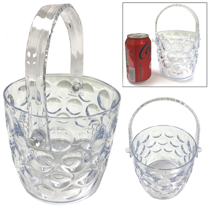 1 Clear Ice Bucket Container Cooler Crystal Plastic Wine Chiller BPA Free 42oz