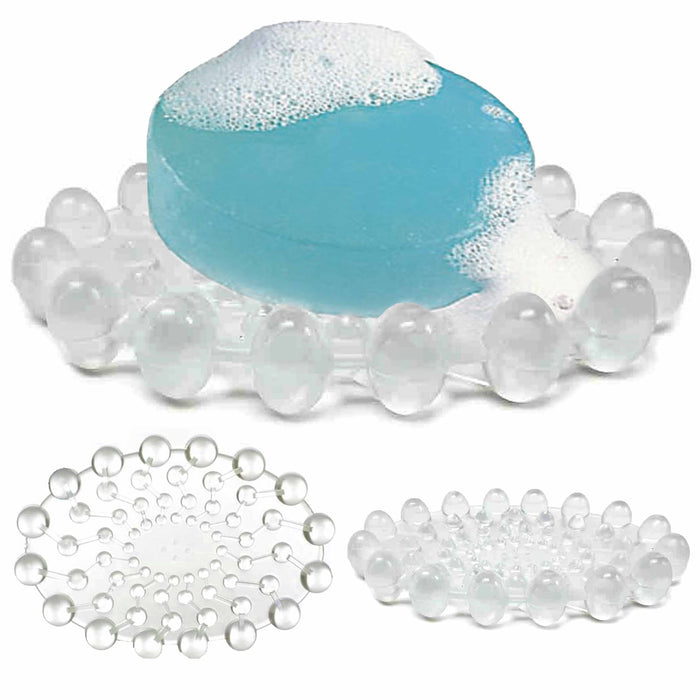 2 Pack Plastic Soap Saver Bar Holder Tray Bathroom Counter Shower Draining Dish